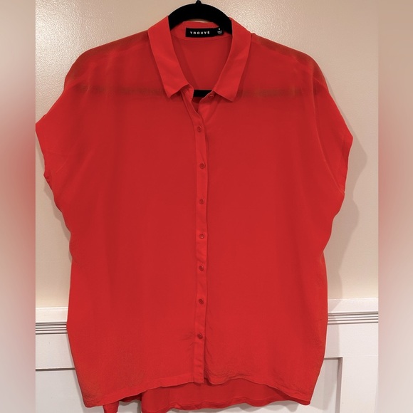 Nice breathable coral blouse - Picture 1 of 7